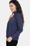 Zivame Fleece Marl Knit Cotton Hoodie With Soft Brushed Back - Crown Blue — thumbnail 2